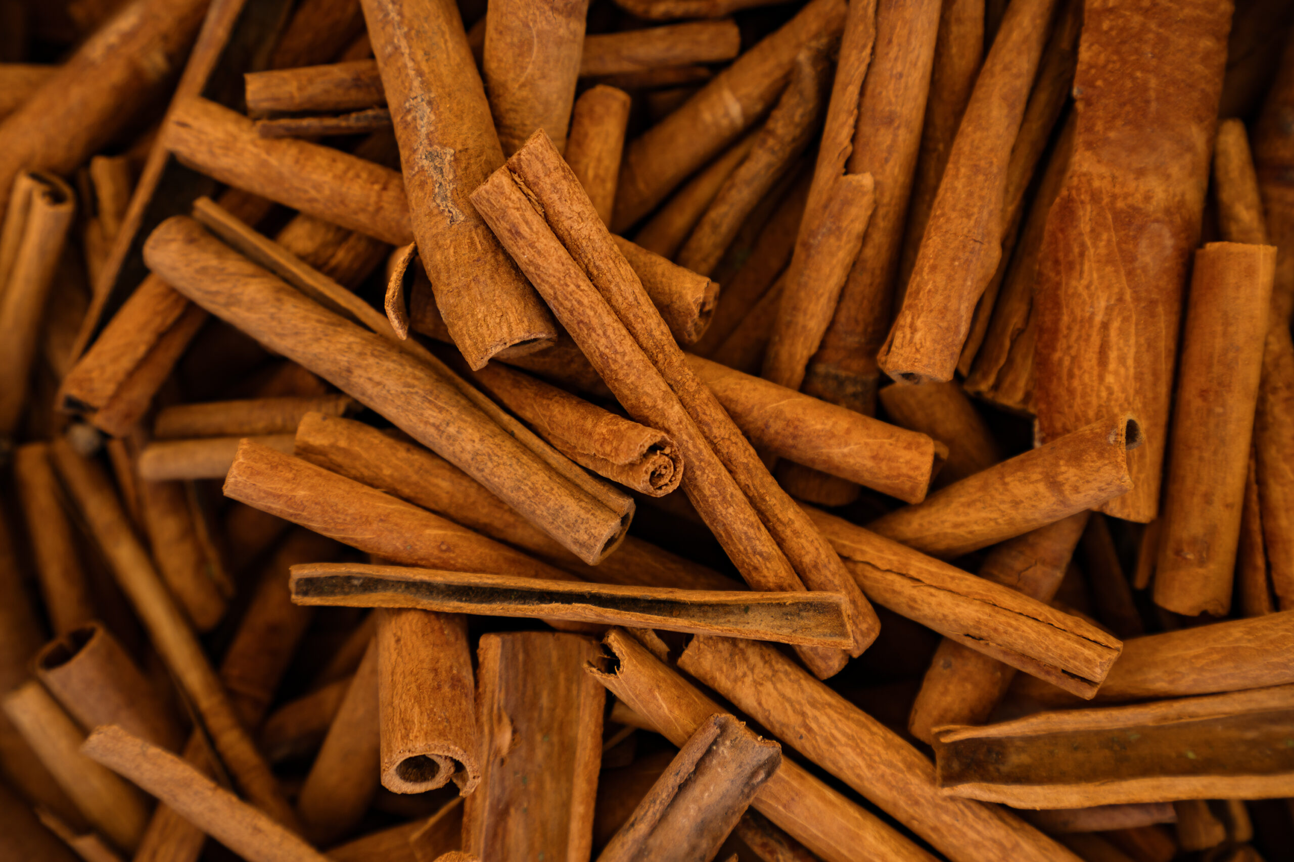 Cinnamon sticks as an abstract background texture